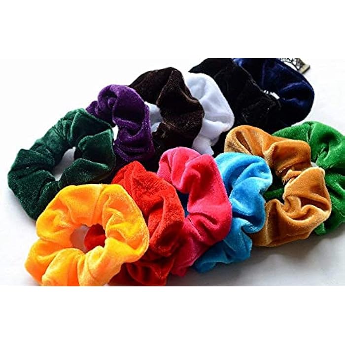 KaLaiXing Elastic Velvet Bobble Hair Scrunchy Bands Ponytail Holder -Set of 12 Pieces - Image 2